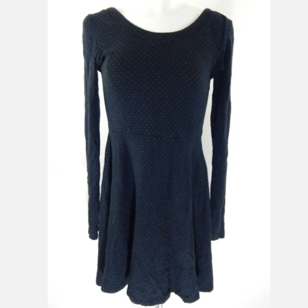 Free People Black‎ Jacquard Panel Skater Dress